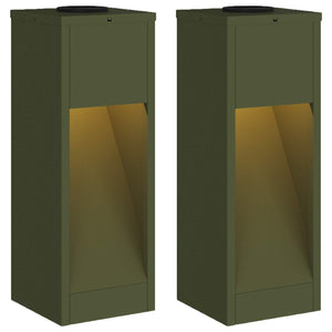 Solar LED Wegeleuchten 2er-Set, Olivgrün