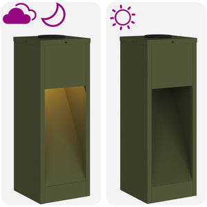 Solar LED Wegeleuchten 2er-Set, Olivgrün