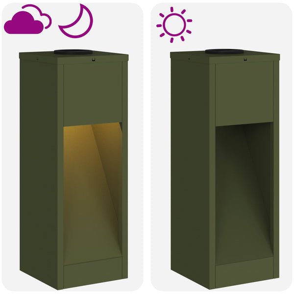 Solar LED Wegeleuchten 2er-Set, Olivgrün