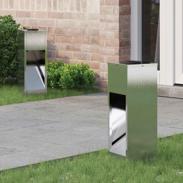 Solar LED Wegeleuchten Silber Edelstahl 2er Set
