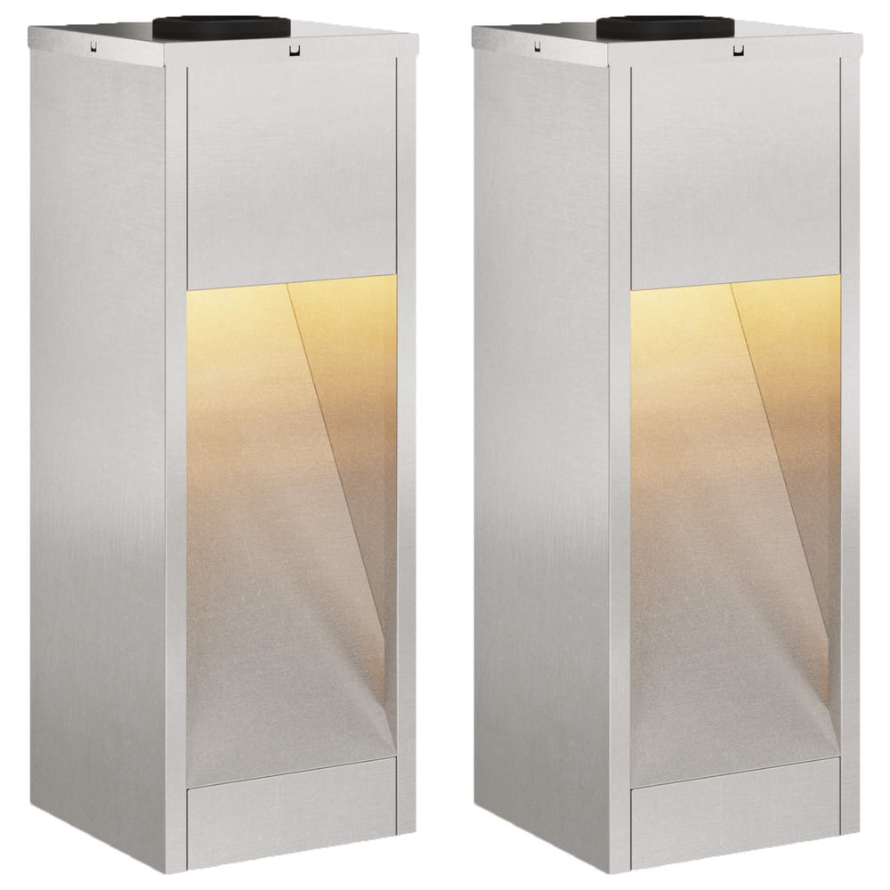 Solar LED Wegeleuchten Silber Edelstahl 2er Set