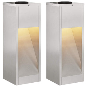 Solar LED Wegeleuchten Silber Edelstahl 2er Set