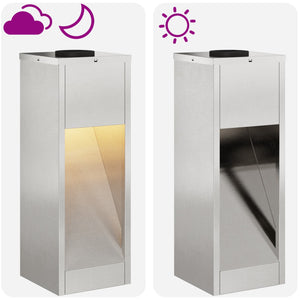 Solar LED Wegeleuchten Silber Edelstahl 2er Set
