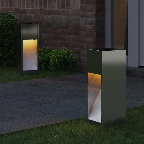 Solar LED Wegeleuchte Silber 2er-Set