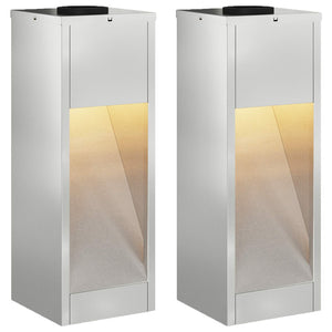 Solar LED Wegeleuchte Silber 2er-Set