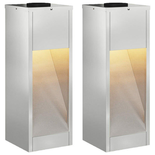 Solar LED Wegeleuchte Silber 2er-Set