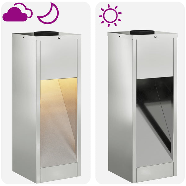 Solar LED Wegeleuchte Silber 2er-Set