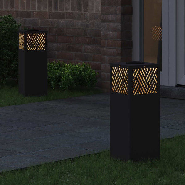 Solar LED Wegleuchten Schwarz 2er Set