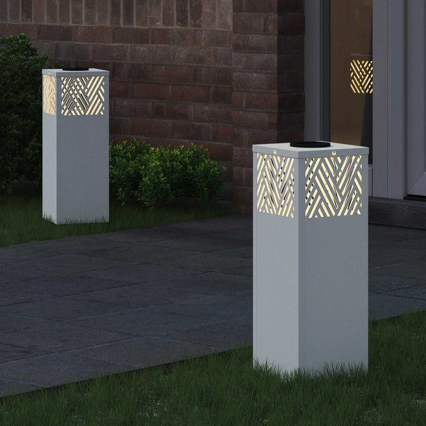Solar LED Wegleuchten, Kaltgewalzter Stahl, 2er-Set