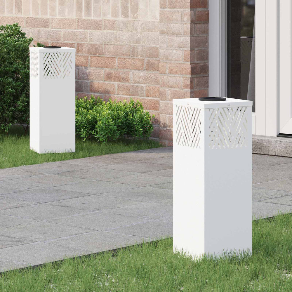 Solar LED Wegleuchten, Kaltgewalzter Stahl, 2er-Set