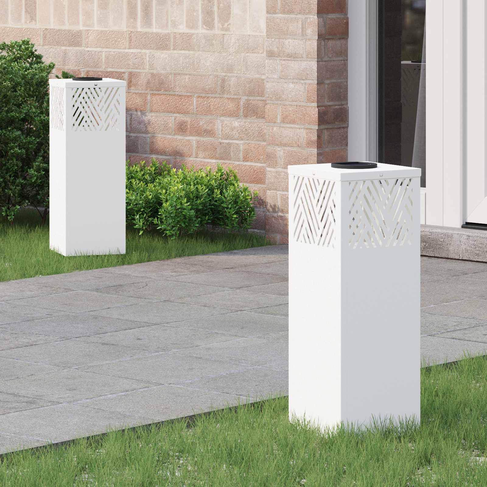 Solar LED Wegleuchten, Kaltgewalzter Stahl, 2er-Set
