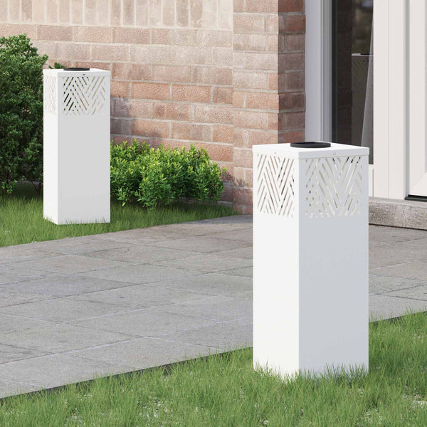 Solar LED Wegleuchten, Kaltgewalzter Stahl, 2er-Set