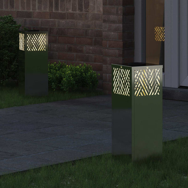 Solar LED Wegleuchten Silber 2er Set
