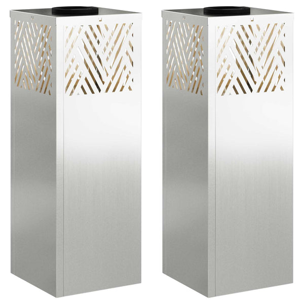 Solar LED Wegleuchten Silber 2er Set
