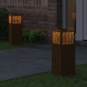 Solar LED Wegleuchten 2er Set Bronze