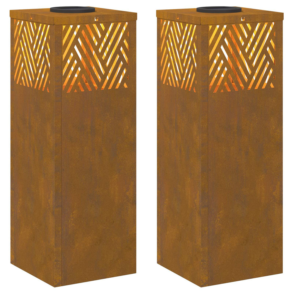 Solar LED Wegleuchten 2er Set Bronze