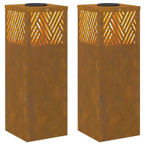 Solar LED Wegleuchten 2er Set Bronze