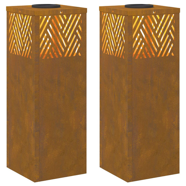 Solar LED Wegleuchten 2er Set Bronze
