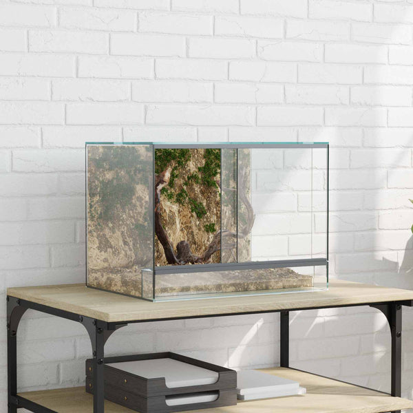 Glas Terrarium mit Speicher 40x30x30cm