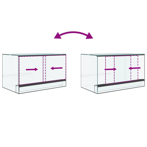 Terrarium mit Speicher Transparent 50x30x30cm