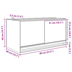 Glas Terrarium mit Stauraum 80x40x40cm