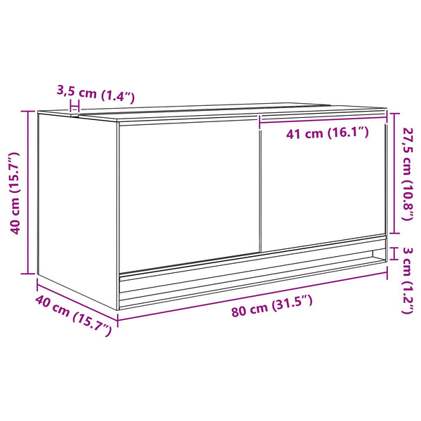 Glas Terrarium mit Stauraum 80x40x40cm