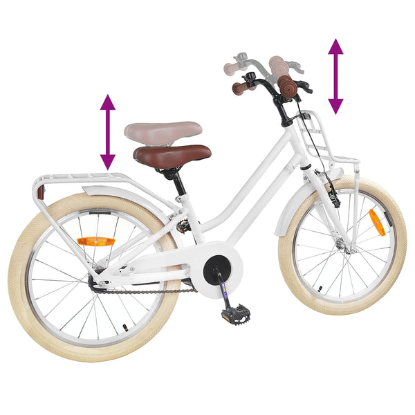 18 Zoll Kinderfahrrad, 5-7 Jahre, Weiß