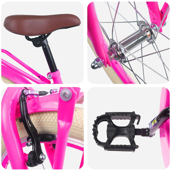 22 Zoll Kinderfahrrad Dunkelrosa 7-12 Jahre
