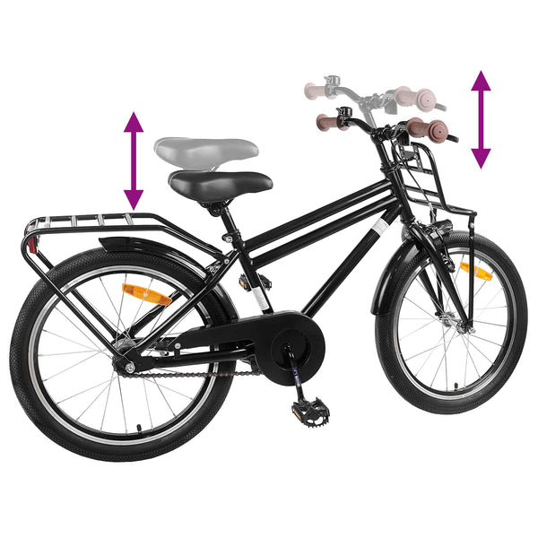 18 Zoll Kinderfahrrad, Schwarz, 5-7 Jahre