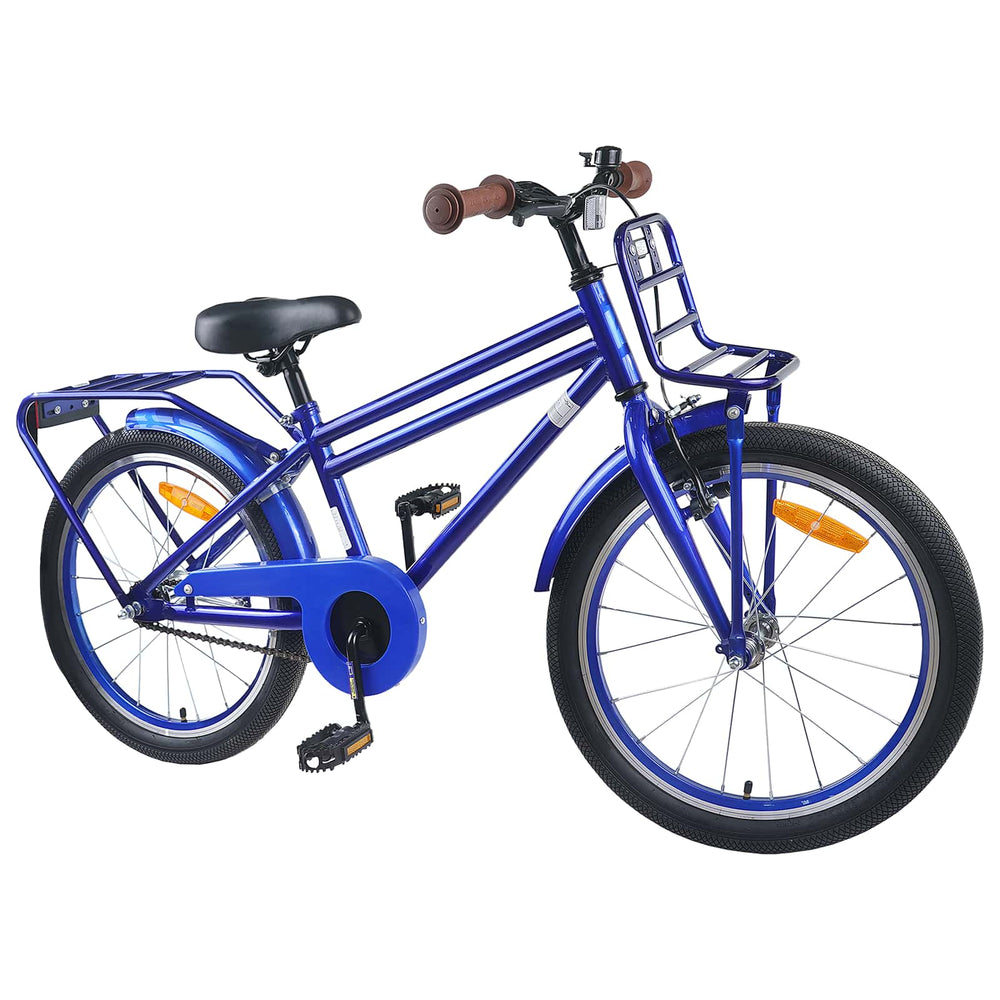 vidaXL Vélo enfant 18 pouces pour 5-7 ans Bleu foncé