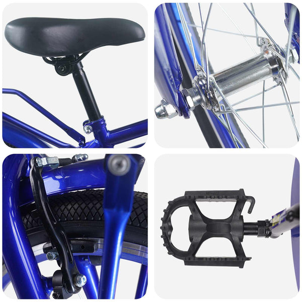 vidaXL Vélo pour enfants 22 pouces pour 7-12 ans Bleu foncé
