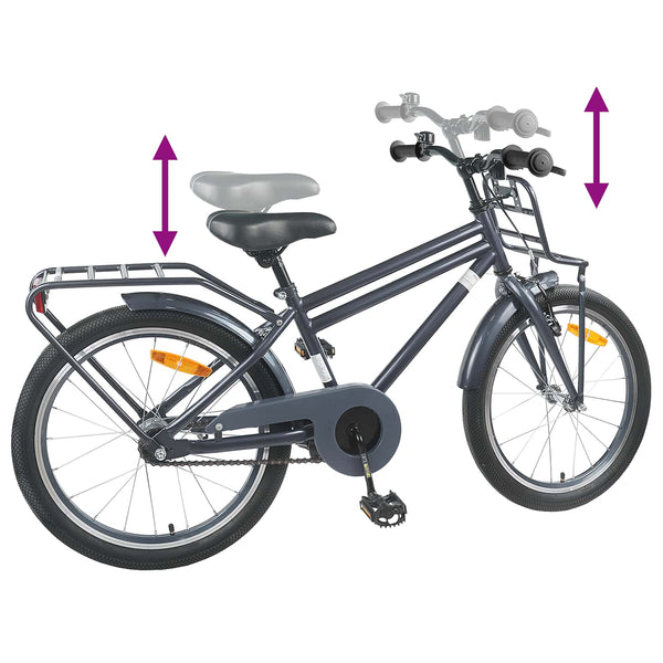 Kinderfahrrad 20 Zoll Dunkelgrau, 6-11 Jahre