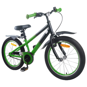 vidaXL Vélo enfant 18 pouces pour 5-7 ans Bleu Noir