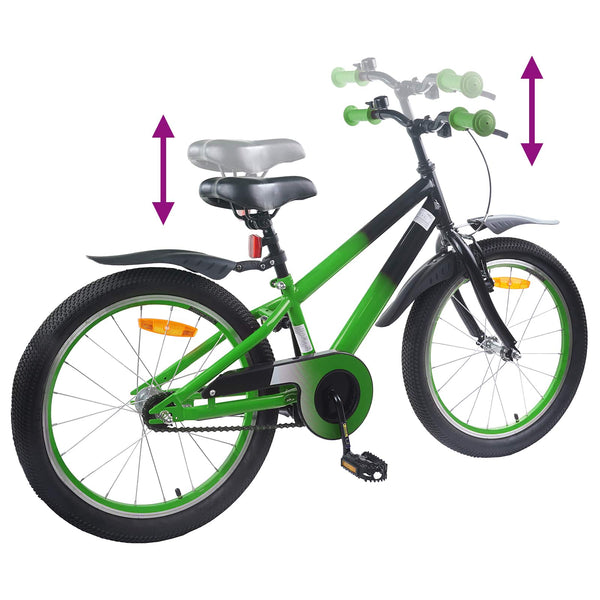 vidaXL Vélo enfant 18 pouces pour 5-7 ans Bleu Noir