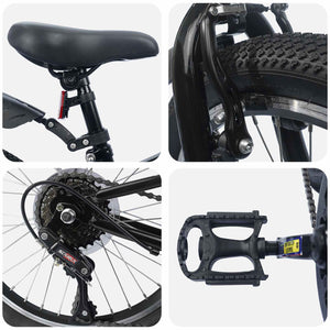 vidaXL Vélo Enfant 20 pouces 6 vitesses pour 6-11 ans Noir