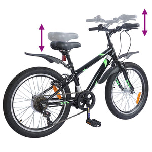 vidaXL Vélo Enfant 20 pouces 6 vitesses pour 6-11 ans Noir