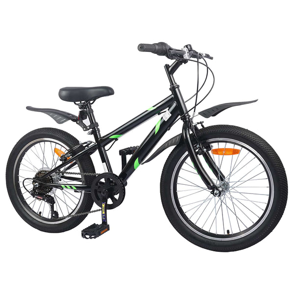 24 Zoll Kinderfahrrad 6-Gang Schwarz für 8-12 Jährige