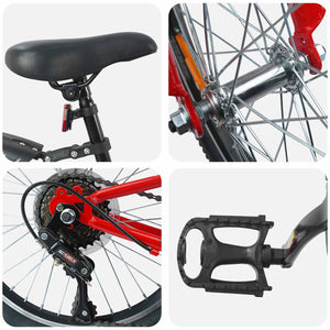 vidaXL Vélo enfant 20 pouces 6 vitesses pour 6-11 ans Rouge