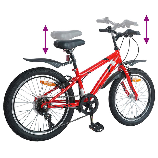 vidaXL Vélo enfant 20 pouces 6 vitesses pour 6-11 ans Rouge