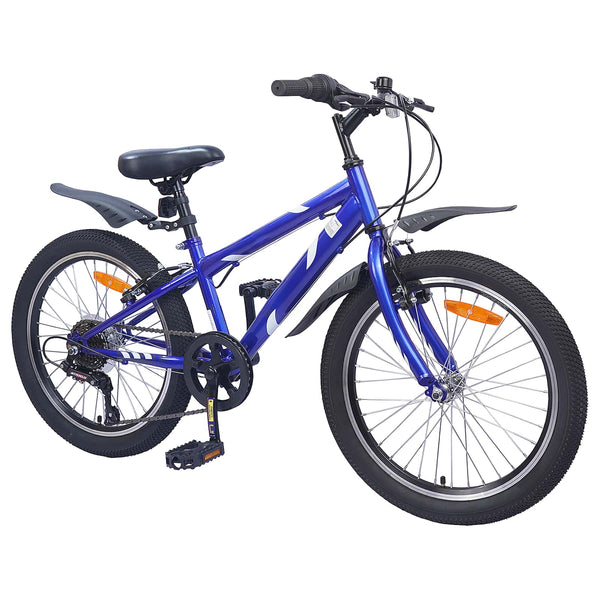 vidaXL Vélo Enfant 20 pouces 6 vitesses pour 6-11 ans Bleu Foncé