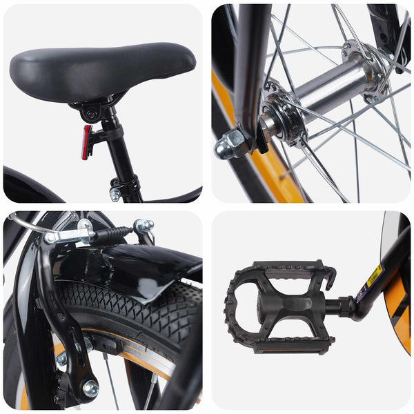18 Zoll Kinderfahrrad Orange/Schwarz (5-7 Jahre)