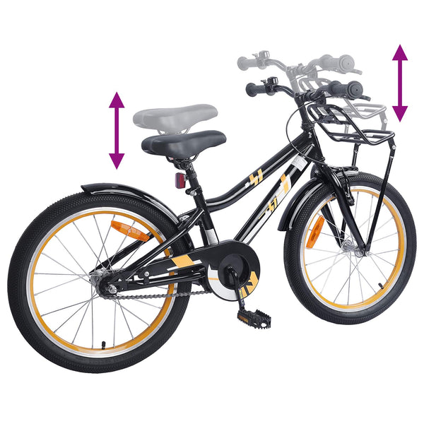 18 Zoll Kinderfahrrad Orange/Schwarz (5-7 Jahre)