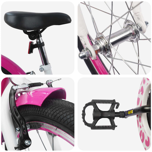 Kinderfahrrad 18 Zoll mit Stützrädern Rosa
