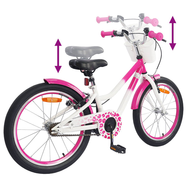 vidaXL Vélo enfant avec stabilisateurs 20 pouces pour 6-11 ans Rose