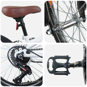 VTT vidaXL 20 pouces 6 vitesses pour enfants de 5 à 8 ans Blanc