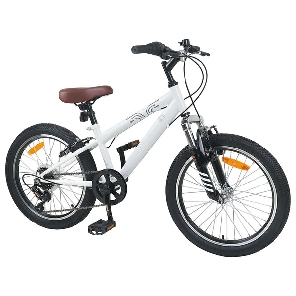 VTT vidaXL 20 pouces 6 vitesses pour enfants de 5 à 8 ans Blanc