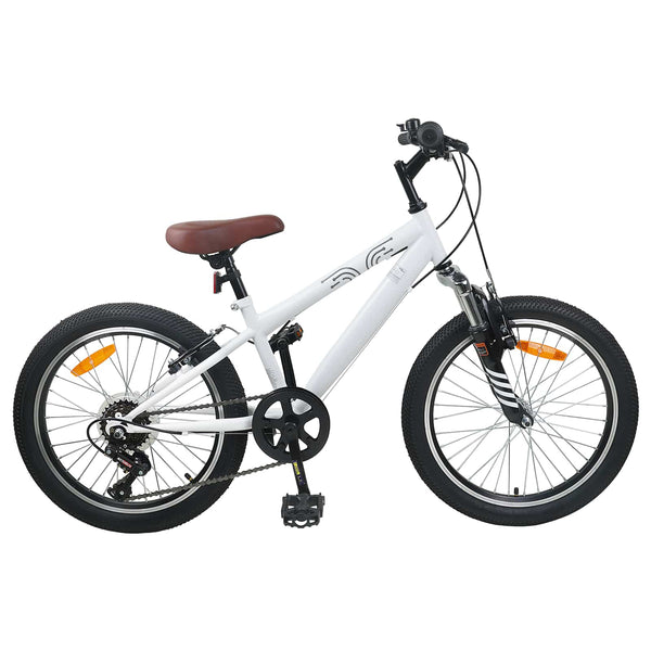 VTT vidaXL 20 pouces 6 vitesses pour enfants de 5 à 8 ans Blanc