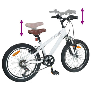 24 Zoll Mountainbike für Kinder, 6 Gänge, Weiß