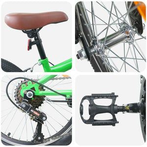 24 Zoll Mountainbike Grün für Kinder 8-12 Jahre