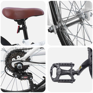 vidaXL VTT 20 pouces 6 vitesses pour 5-8 ans Blanc